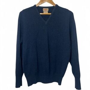 Vintage Alan Paine‎ Pure Lambswool V Neck Sweater Made in England Size 42 Large?